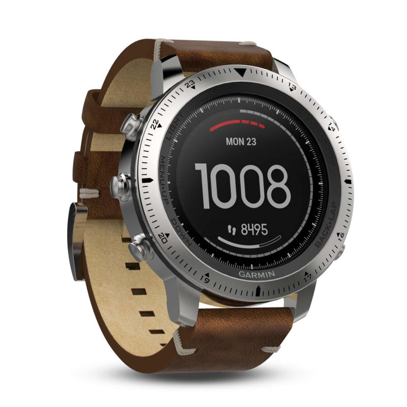 Load image into Gallery viewer, Garmin Fenix Chronos, Steel With Leather Band
