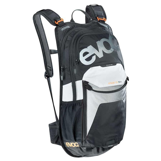 EVOC Stage 12L Technical Performance Backpack, Black/White/Orange - RACKTRENDZ