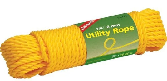 1375 - COGHLANS - UTILITY CORD 1/4" X 50'  3 STRAND YELLOW POLY UPC: 056389013759