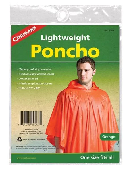 2431 - COGHLANS - PONCHO LIGHTWEIGHT VINYL ORANGE UPC: 056389092679