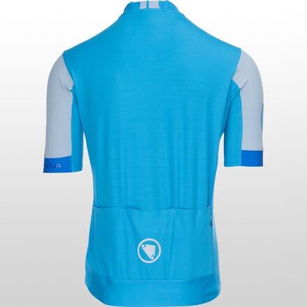 Endura Men's FS260 Short Sleeve Road Cycling Jersey Hi-Viz Blue, Medium - RACKTRENDZ