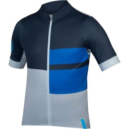 Endura Men's FS260 Print Short Sleeve Road Cycling Jersey Ink Blue, Large - RACKTRENDZ