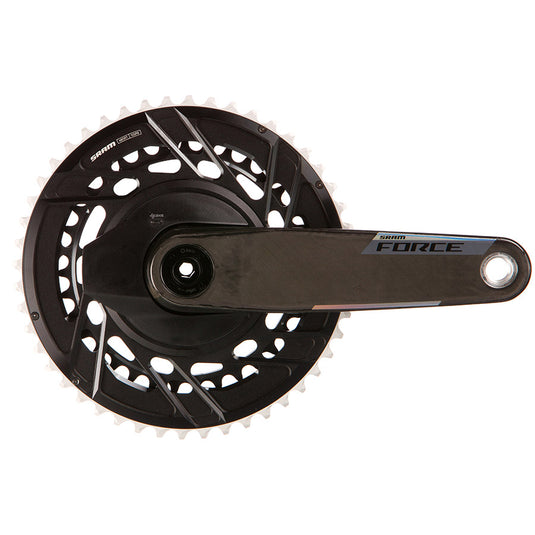 SRAM, Force 2x Powermeter E1, Power Meter Crankset, Speed: 12, Spindle: 28.99mm, BCD: Thread Mount, 48/35, DUB, 172.5mm, Black, Road