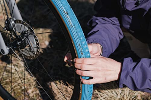 GRAVELKING (Slick Pattern) Folding Bicycle Tire - 700x32C - Turquoise Blue/Brown - RACKTRENDZ
