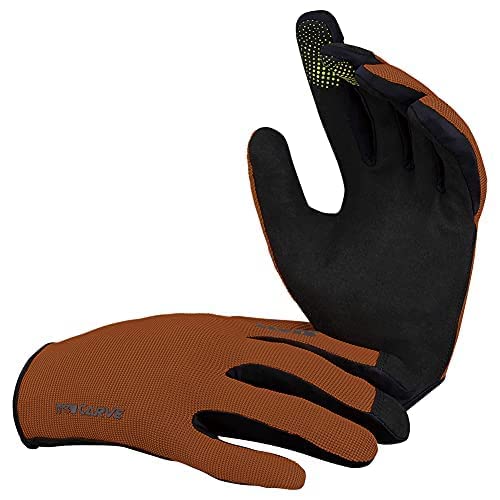 IXS Unisex Carve Gloves - Silicone Grippers and Slip on Design with Touchscreen/Biking/Hiking Compatible (Burnt Orange/XX-Large) - RACKTRENDZ