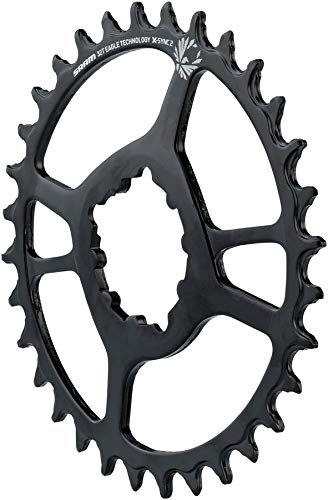 SRAM Unisex's X-Sync 2 Steel Direct Mount 6mm Offset Eagle Chainring, Black, 34t - RACKTRENDZ