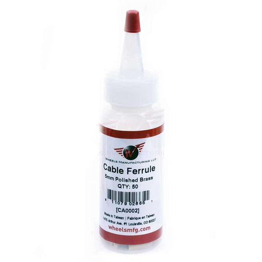 Wheels Manufacturing Cable Housing Ferrule - Brass 5mm Bottle of 50 - RACKTRENDZ