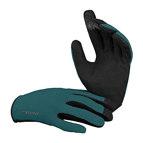 IXS Unisex Carve Gloves - Silicone Grippers and Slip on Design with Touchscreen/Biking/Hiking Compatible (Everglade/XX-Large) - RACKTRENDZ