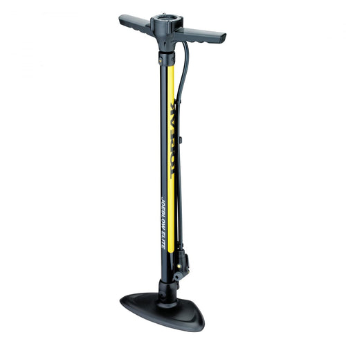 Topeak JoeBlow Elite Bike Floor Pump w/Mini Tool Carrier, 160 PSI/11BAR, TwinHead, Black, Yellow, 74 x 28 x 13.7 cm / 29.1” x 11” x 5.4” - RACKTRENDZ