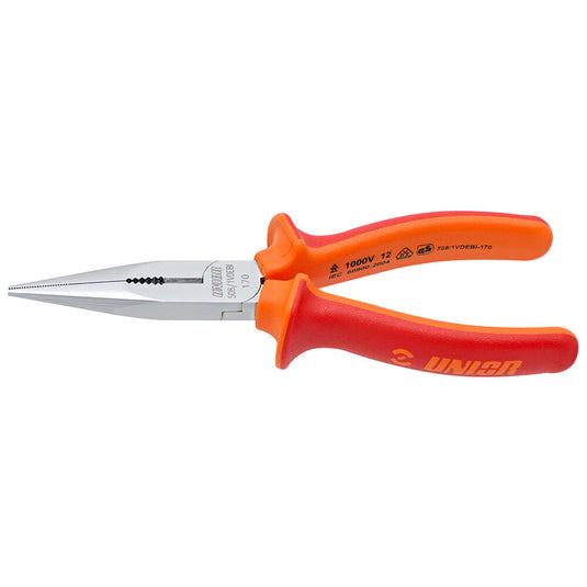 Unior Tools Long nose pliers with side cutter and pipe grip, straight