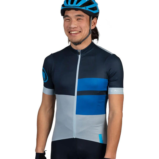 Endura Men's FS260 Print Short Sleeve Road Cycling Jersey Ink Blue, XX-Large - RACKTRENDZ