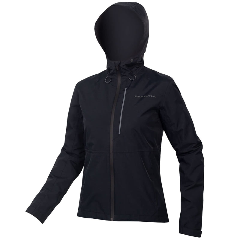 Chargez l&#39;image dans la visionneuse de la galerie, Endura Women&#39;s Hummvee Waterproof Hooded MTB Cycling Jacket, Black, X-Small - RACKTRENDZ
