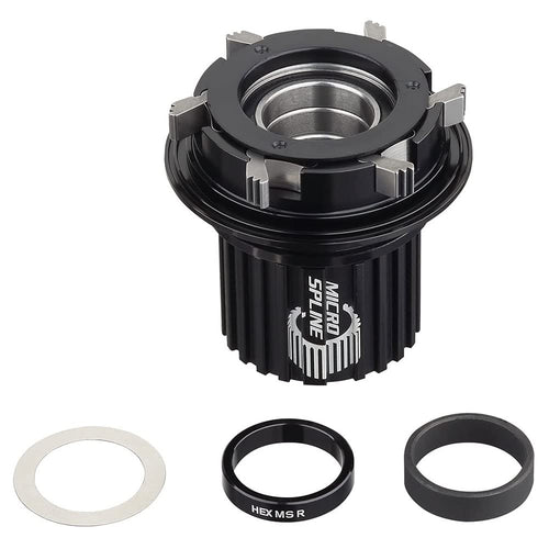 Spank HEX Rear Hub Microspline Alloy Freehub, Includes Spacer Ring & 4mm Alloy Universal Conversion Spacer, Compatible with All Spank HEX J-Type, Straightpull, & Gravel Rear Wheels - RACKTRENDZ