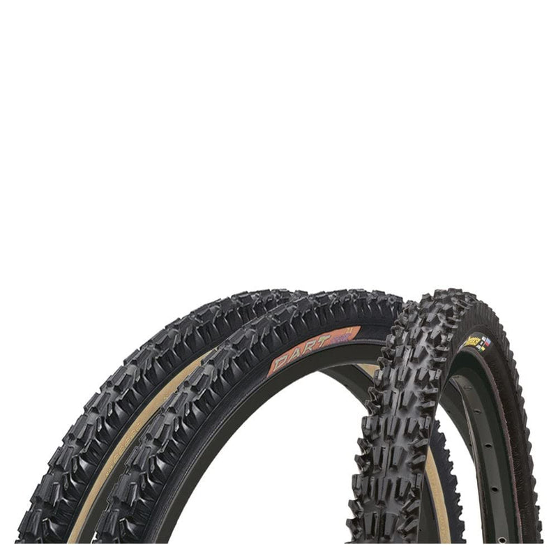 Chargez l&#39;image dans la visionneuse de la galerie, Dart MTB 26 x 2.10 inch Tubed Folding Bead Tire, Front, Black/Amber - RACKTRENDZ
