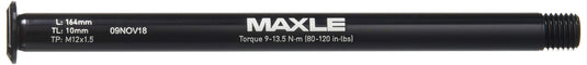 SRAM Maxle Stealth Rear MTB, 12X142, 164mm, Length 10mm, Thread Pitch M12X1.5 Standard Frames Axle, Black, 12X142mm - RACKTRENDZ