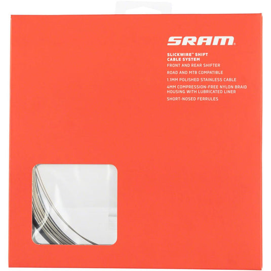 SRAM SlickWire Shift Cable and Housing Kit - Road/MTB, 4mm, Nylon Braided, Black - RACKTRENDZ
