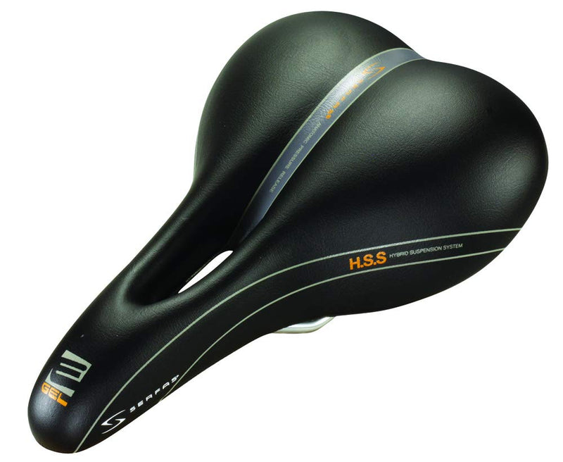 Chargez l&#39;image dans la visionneuse de la galerie, Serfas E-Gel Hybrid Bicycle Saddle with Cut Out - RACKTRENDZ
