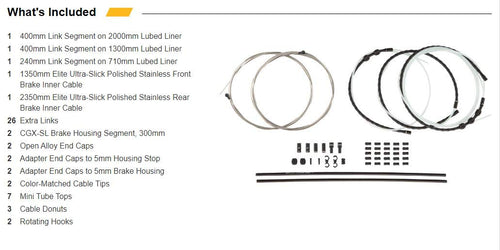 Jagwire JCK700 Road Elite Link Cable Brake Kit, Black - RACKTRENDZ