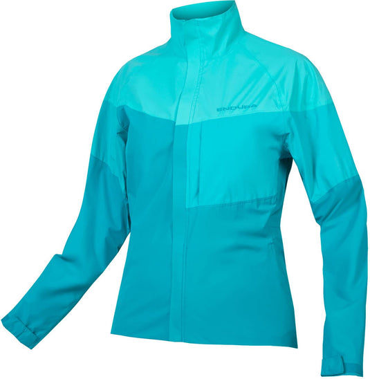 Endura Women's Urban Luminite Cycling Jacket II - Hi-Viz, 2.5-Layer Waterproofing Jacket Pacific Blue, Large - RACKTRENDZ