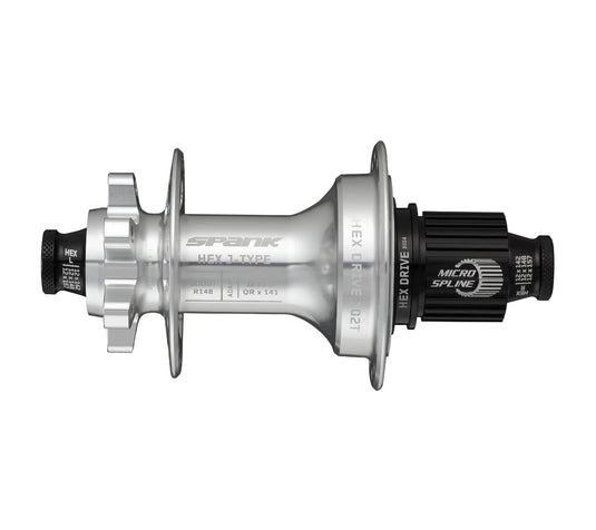 Spank HEX J-Type Boost R148 Blank Hub Raw Silver 32H - RACKTRENDZ