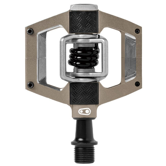 Crankbrothers Mallet Trail Mountain Bike Pedals - Champagne/Black Spring - MTB Enduro XC Trail Optimized Platform - Clip-in System Pair of Bicycle Mountain Bike Pedals (Cleats Included)