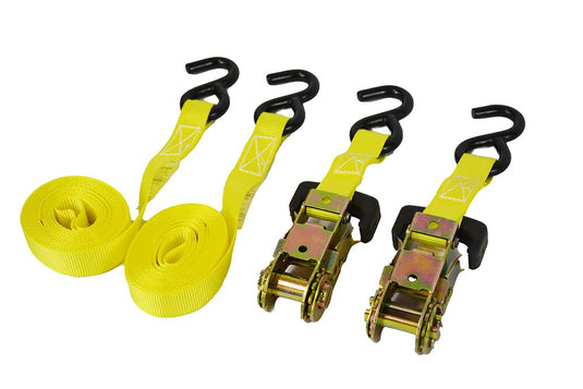 Enthuze Cargo 2-Pack Ratcheting Tie-Down Straps, 1" x 15', 2000 lbs