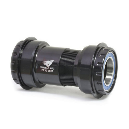 Wheels Manufacturing Press Fit 30 to Outboard Bottom Bracket with Abec 3 Bearings, Black, Shimano 24mm Spindle - RACKTRENDZ