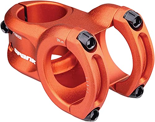 Spank Spoon 350 Stem,Orange,45mm Chamfered bar clamp, Ultra-Short Stack Height, Bicycle Stem, Ideal for ASTM 5, All Mountain, Enduro, Trail, Free Ride, DJ, E-Bike - RACKTRENDZ