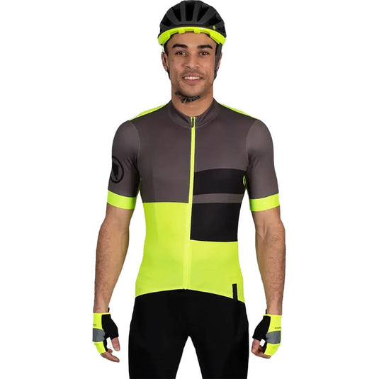 Endura Men's FS260 Print Short Sleeve Road Cycling Jersey Hi-Viz Yellow, XX-Large - RACKTRENDZ