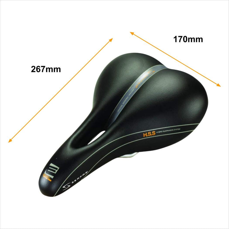 Chargez l&#39;image dans la visionneuse de la galerie, Serfas E-Gel Hybrid Bicycle Saddle with Cut Out - RACKTRENDZ
