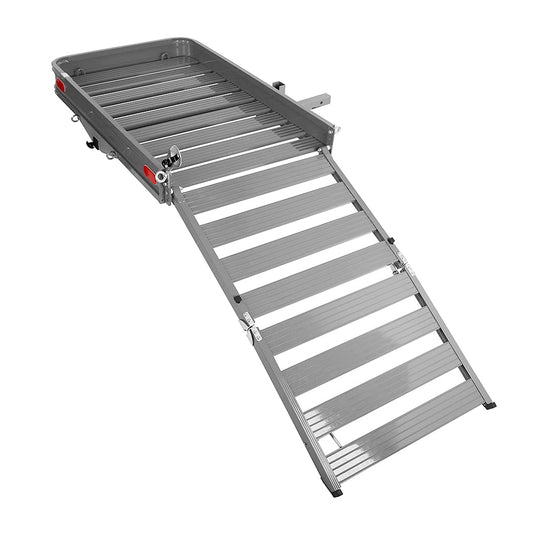 Enthuze Aluminum Folding Cargo Carrier with Ramp - 500lb Capacity