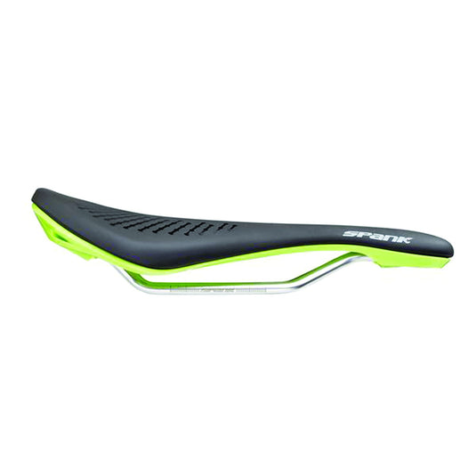 Spank Oozy 220 Anatomic Trail Bicycle Saddle, Waterproof Saddle Bicycle, Universal Fit, Bicycle Seat with Ergonomic Zone Concept for Men & Women, Bike Saddle (Black Green) - RACKTRENDZ