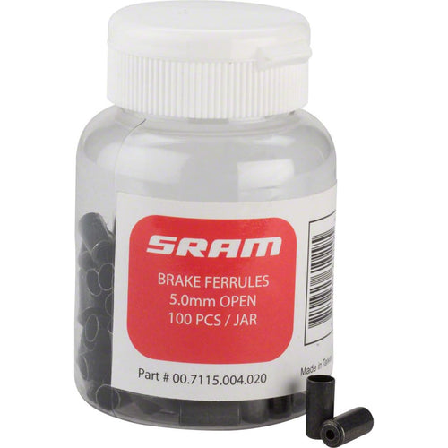SRAM 5mm Brake Cable Housing Ferrules Black, 100-count Jar - RACKTRENDZ