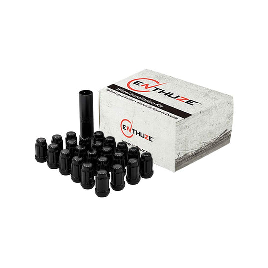 Enthuze 12x1.25 Black Spline Lug Nuts with Cone Seat, 1.38