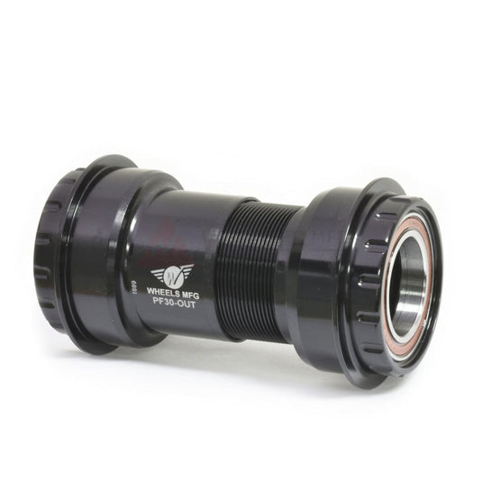 Wheels Manufacturing Press Fit 30 to Outboard Bottom Bracket with Angular Contact Bearings, Black, Shimano 24mm Spindle - RACKTRENDZ