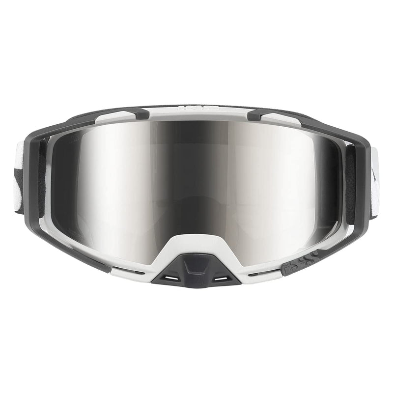 Load image into Gallery viewer, IXS Trigger+ Goggle Trigger White/Silver Low Profile Lens, 45mm Elastic Strap, Unobstructed Pereferal Vision (178°x78°), 3ply Foam for Increased Comfort, iXS Roll-Off/Tear-Off Compatibility - RACKTRENDZ
