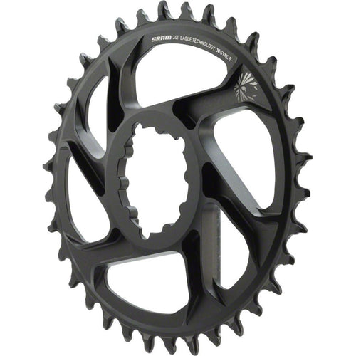 SRAM Unisex's X-Sync 2 Oval 32T Direct Mount 6mm Offset Alum Eagle Black Chainring - RACKTRENDZ