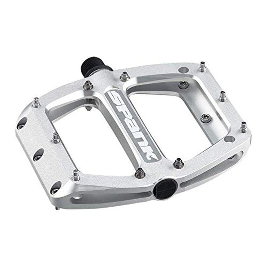 Spank Spoon 100 Pedals (Silver, 100x105 mm),12 Steel & 8 Alloy Preassembled Pins, Pedals for Mountain Biking, Non-Slip Lightweight Pedals, Best for ASTM 5, All mountain, Free Ride, DJ, Pumptrack, KIDS - RACKTRENDZ