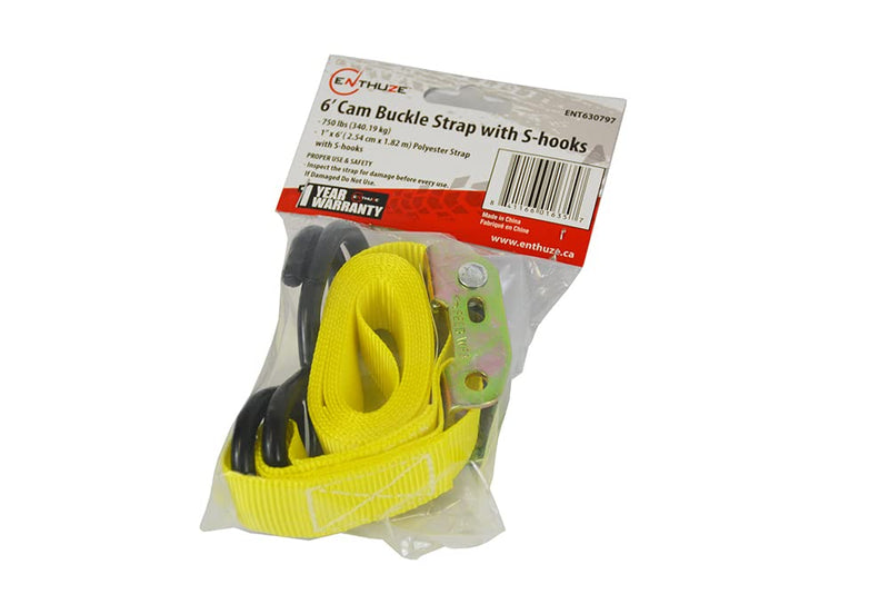 Load image into Gallery viewer, Enthuze Cargo 1" x 6' Cam Buckle Strap, 750 lbs Capacity
