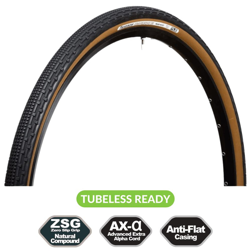 Chargez l&#39;image dans la visionneuse de la galerie, Panaracer GravelKing 700 x 32 C Slick Aramid Folding Tire, Black/Brown (RF732-GKS-D) - RACKTRENDZ
