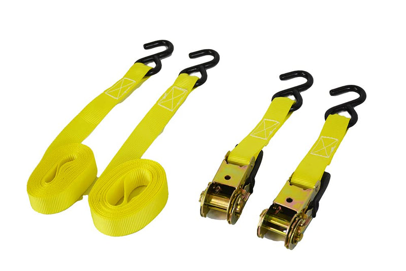 Chargez l'image dans la visionneuse de la galerie, Enthuze Cargo 2-Pack 1" x 15' Ratcheting Tie-Down Straps, 1200 lbs Break Strength
