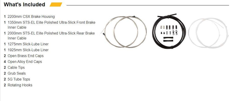 Load image into Gallery viewer, Jagwire Road Elite Sealed Brake Cable Kit for SRAM/Shimano with Ultra-Slick Uncoated Cables, White - RACKTRENDZ
