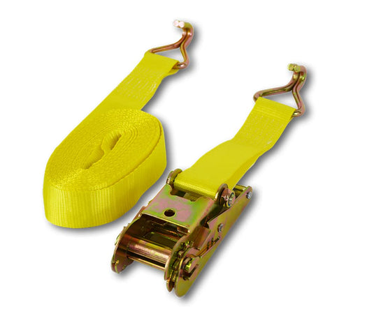Enthuze Cargo 2" x 25' Ratchet Strap with Double J-Hook, 5000 lbs Break Strength