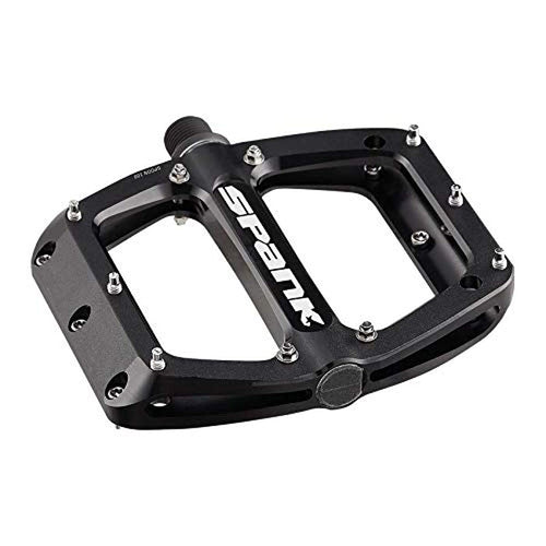 Spank Spoon Flat Pedals (Black, 90x105 mm/ 100x105 mm/ 110x105mm), 20 Preassembled Pins, Pedals for Mountain Biking, Best for ASTM 5, All mountain, enduro, trail, E-Bikes - RACKTRENDZ