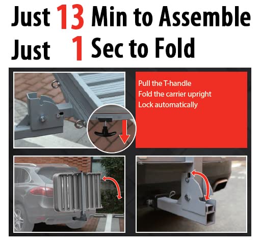 Enthuze Aluminum Folding Cargo Carrier with Ramp - 500lb Capacity