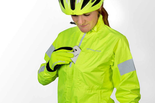 Endura Women's Urban Luminite Cycling Jacket - Hi-Viz, 2.5-Layer Waterproofing Jacket Hi-Viz Yellow, X-Small - RACKTRENDZ