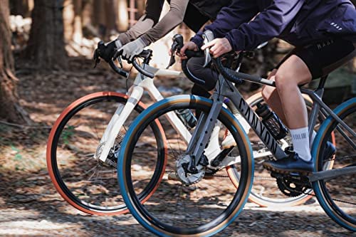GRAVELKING (Slick Pattern) Folding Bicycle Tire - 700x32C - Turquoise Blue/Brown - RACKTRENDZ
