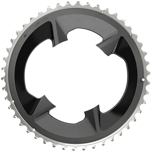 SRAM, Rival D1 2X 107mm, Chainring, Teeth: 46, Speed: 12, BCD: 107mm, Bolts: 4, Aluminum, Black - RACKTRENDZ