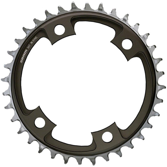 SRAM, X-SYNC 2 107mm, Chainring, Teeth: 44, Speed: 12, BCD: 107, Bolts: 4, Single, Aluminum, Black - RACKTRENDZ