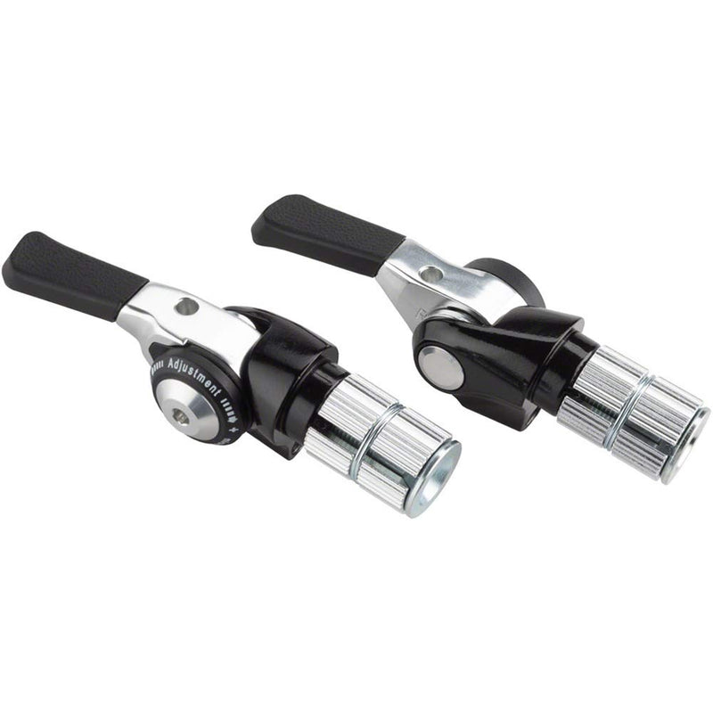 Load image into Gallery viewer, Microshift Bar End Shifter Set, 8-Speed Road, Double/Triple, Shimano Compatible, Black - RACKTRENDZ
